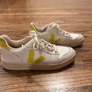 Veja White and Yellow Sneakers